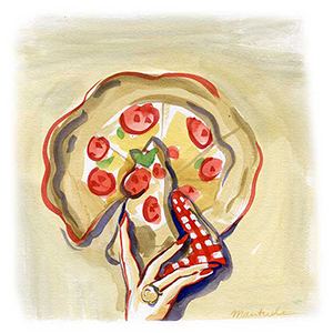 Pizza Illustrazione Watercolor